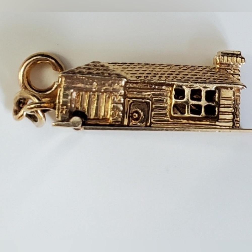 Openable 14K Gold Pendant “God Bless Our Home” First House Pendant